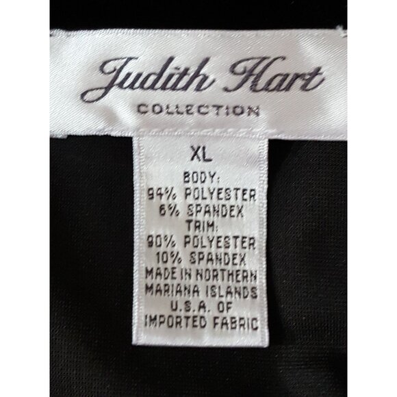 Judith Hart Womens Blouse XL Black Cowl Neck Long Sleeve Velour Inset - Picture 5 of 6